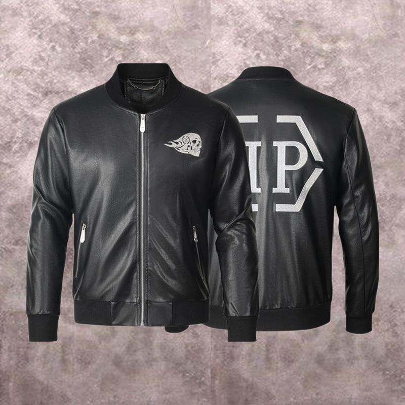 New-PP Padded leather jacket