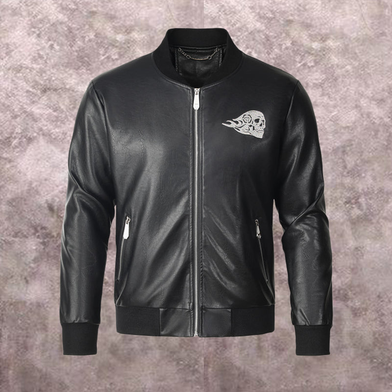 New-PP Padded leather jacket