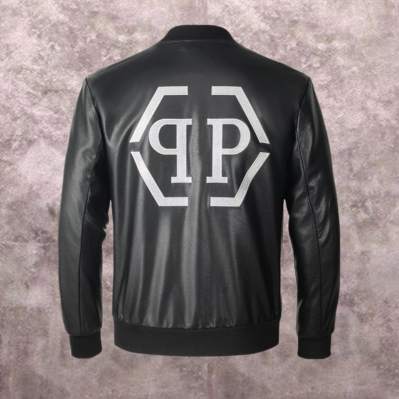 New-PP Padded leather jacket