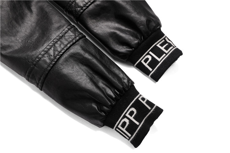 New-PP Padded leather jacket