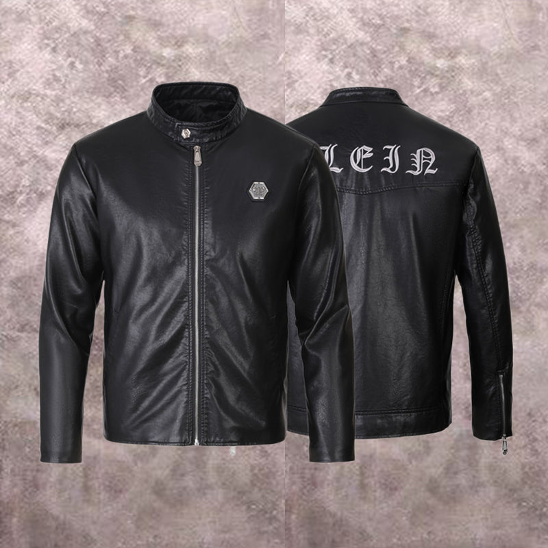 New-PP Padded leather jacket