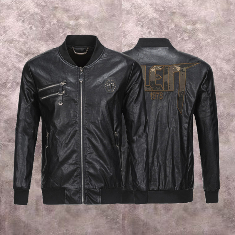 New-PP  Padded leather jacket