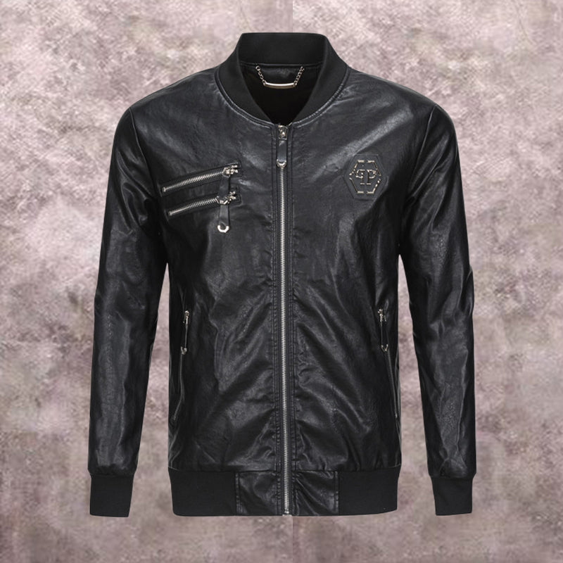 New-PP  Padded leather jacket