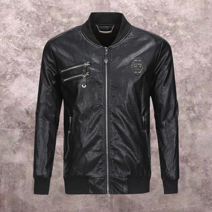 New-PP  Padded leather jacket