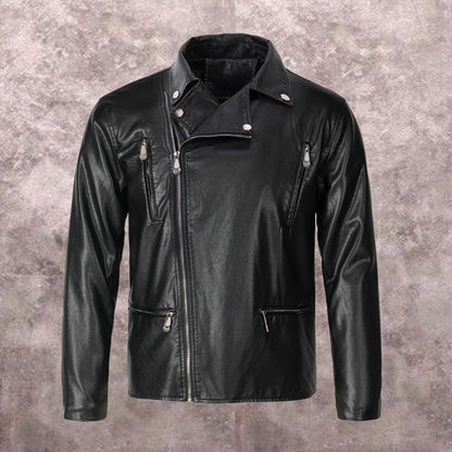 New-PP Padded leather jacket