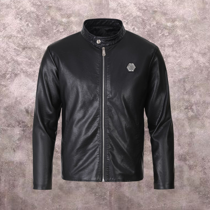 New-PP Padded leather jacket