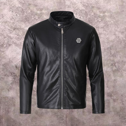 New-PP Padded leather jacket