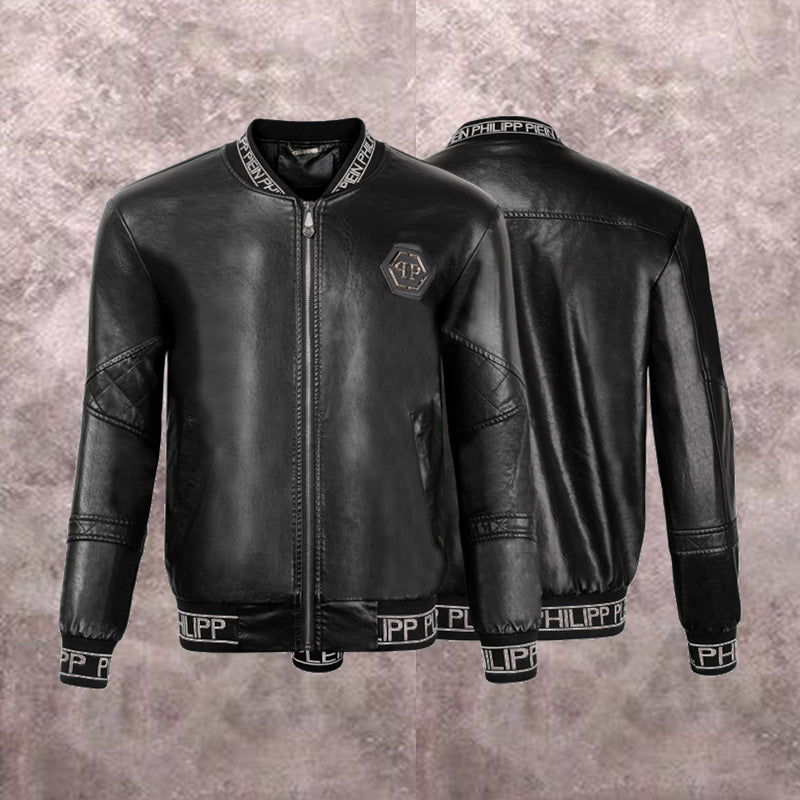 New-PP Padded leather jacket