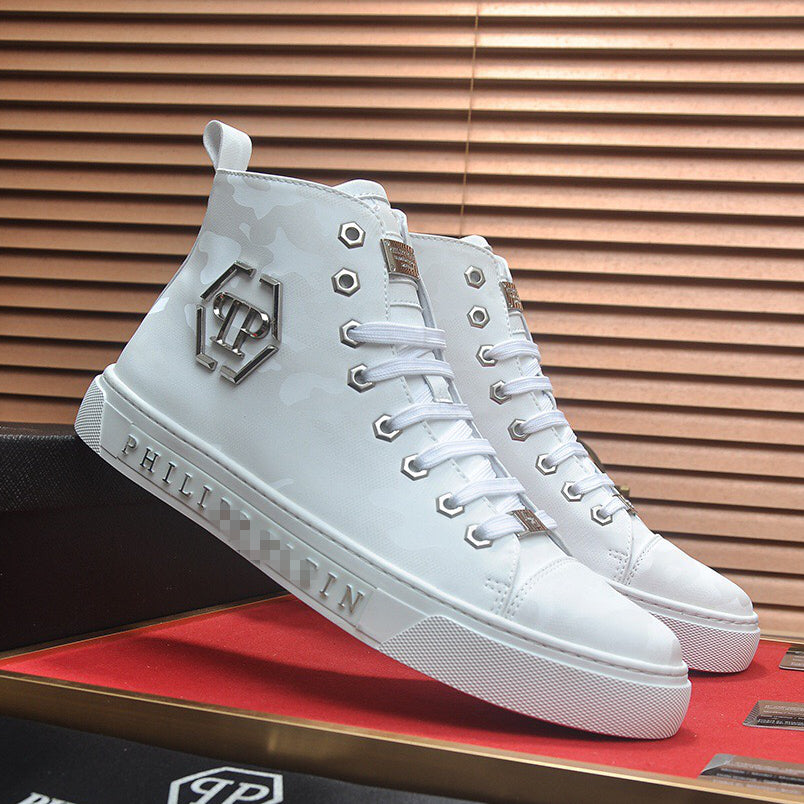 New-PP High top Leather shoes