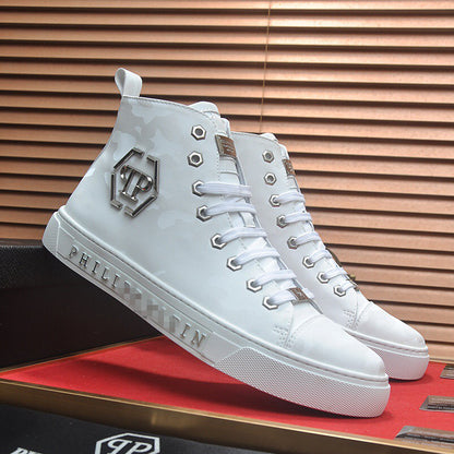 New-PP High top Leather shoes