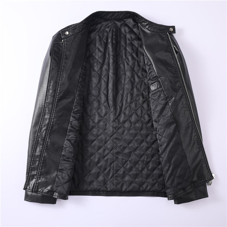 New-PP Padded leather jacket