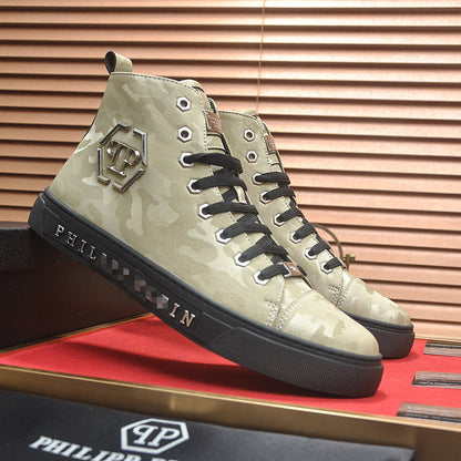 New-PP High top Leather shoes