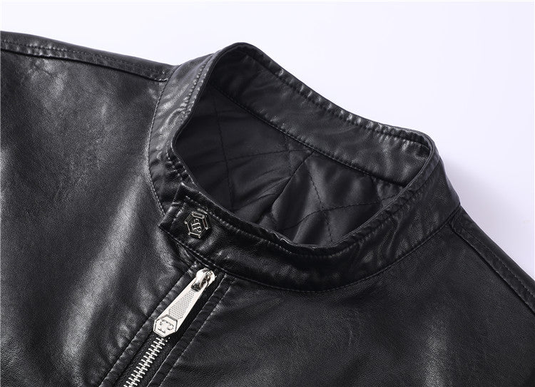 New-PP Padded leather jacket