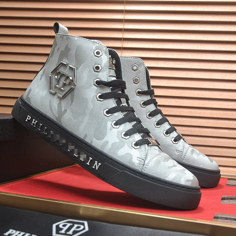 New-PP High top Leather shoes