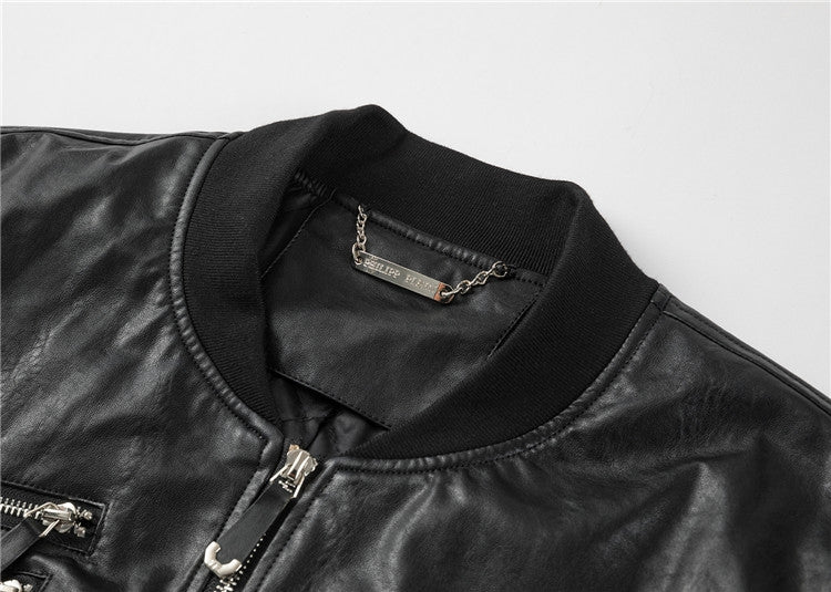 New-PP  Padded leather jacket
