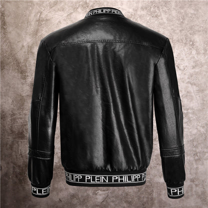 New-PP Padded leather jacket