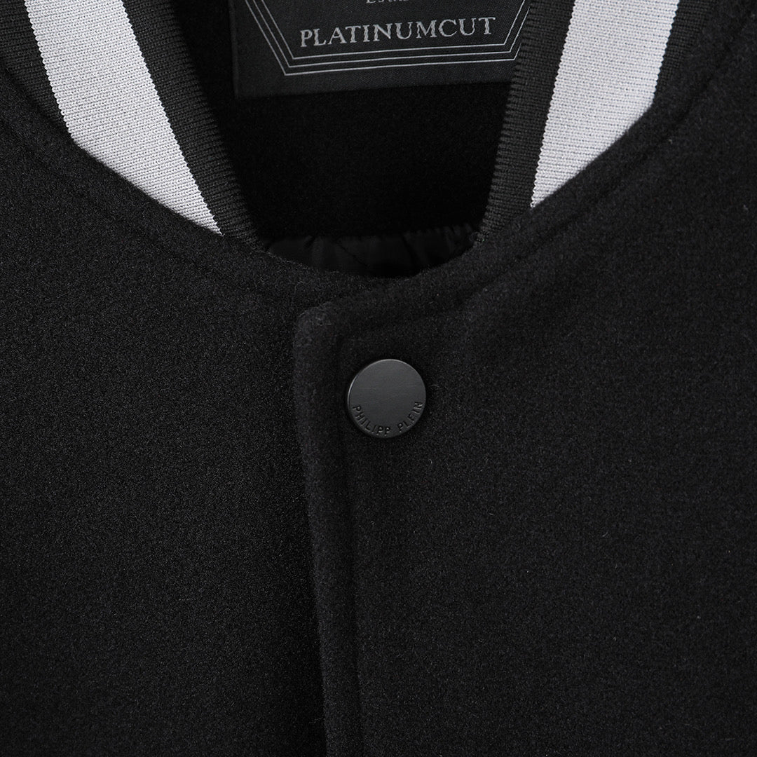 New-PP Leather Baseball Jacket