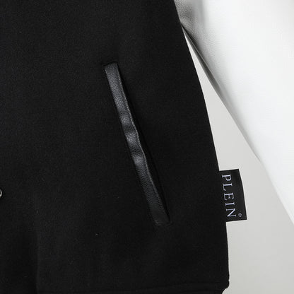 New-PP Leather Baseball Jacket