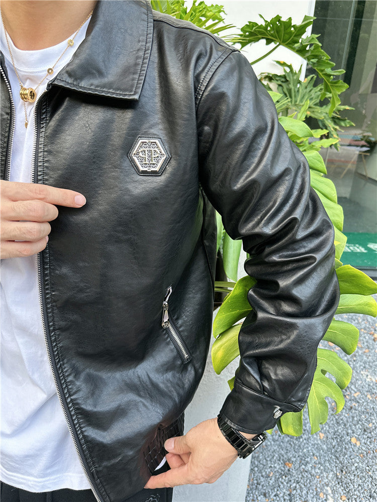 New-PP 6968 Padded leather jacket