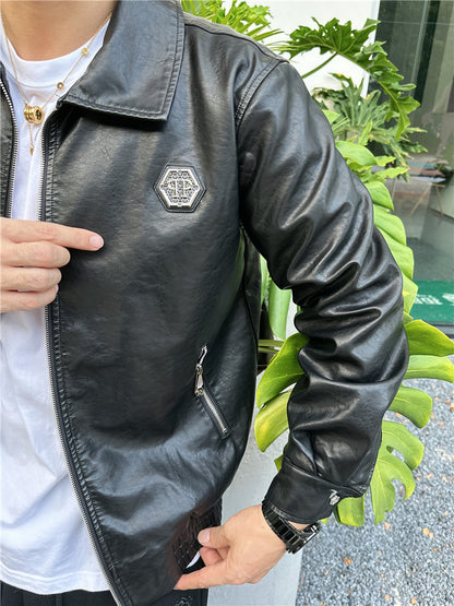 New-PP 6968 Padded leather jacket