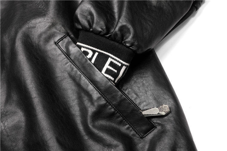 New-PP Padded leather jacket