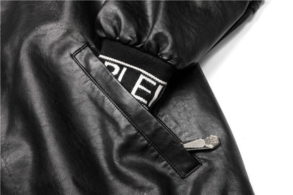 New-PP Padded leather jacket