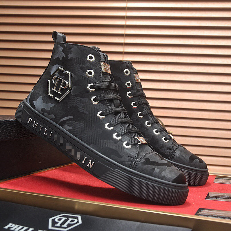 New-PP High top Leather shoes