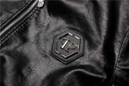 New-PP Padded leather jacket