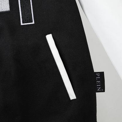 New-PP Leather Baseball Jacket