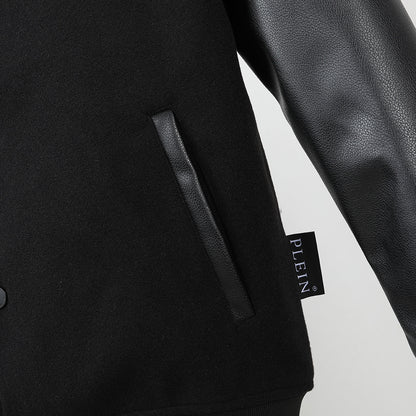 New-PP Leather Baseball Jacket