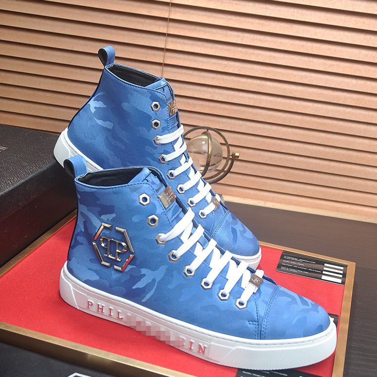 New-PP High top Leather shoes