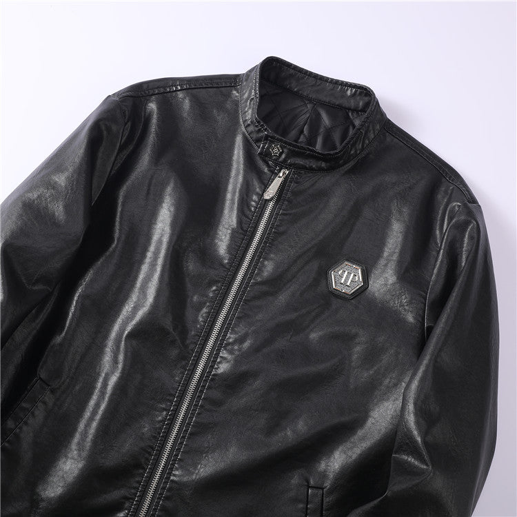 New-PP Padded leather jacket