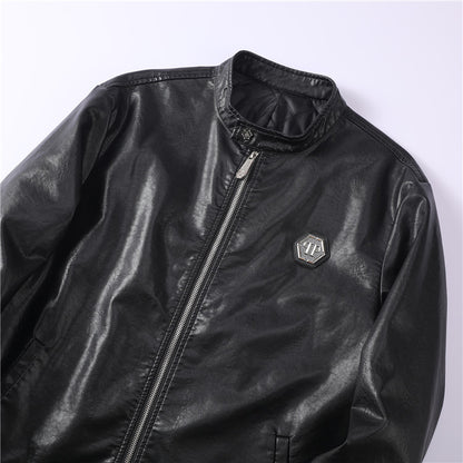 New-PP Padded leather jacket