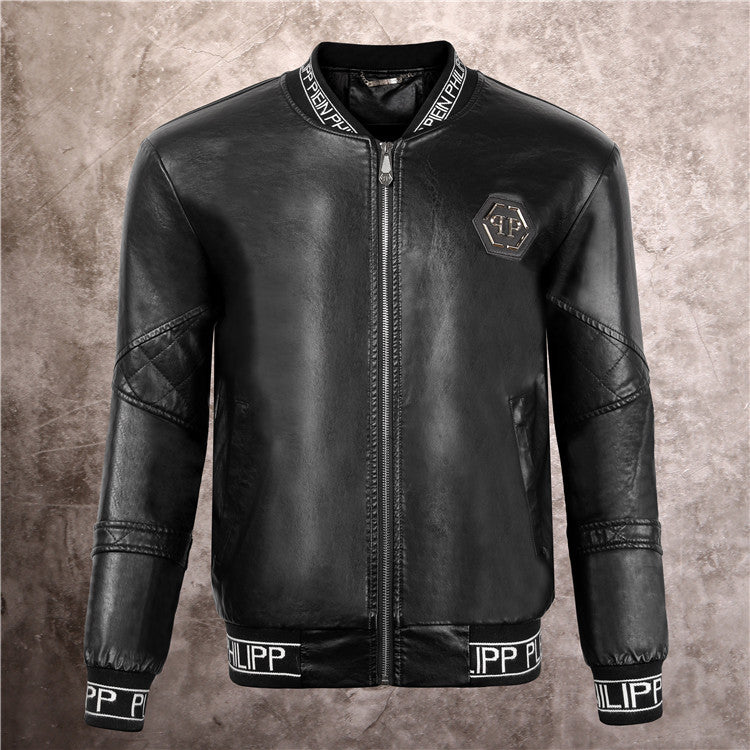 New-PP Padded leather jacket