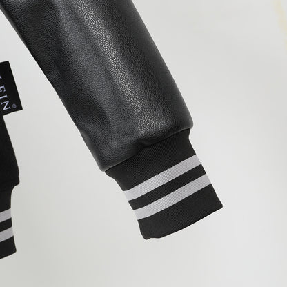 New-PP Leather Baseball Jacket