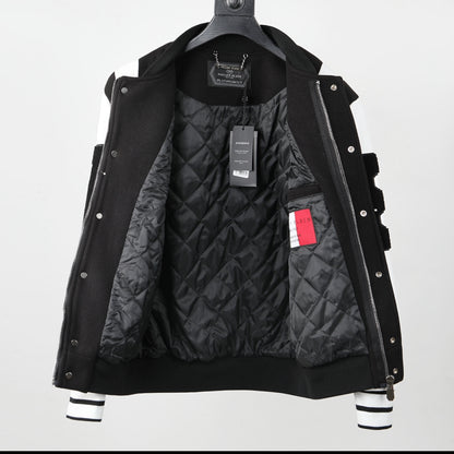 New-PP Leather Baseball Jacket