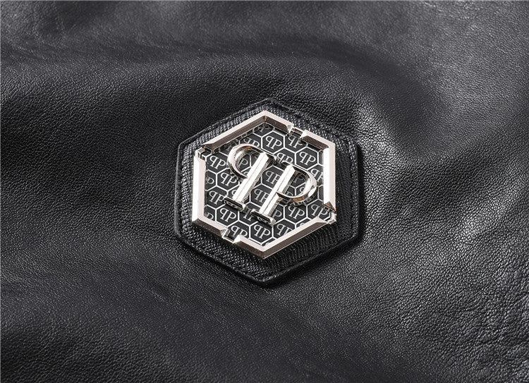 New-PP Padded leather jacket