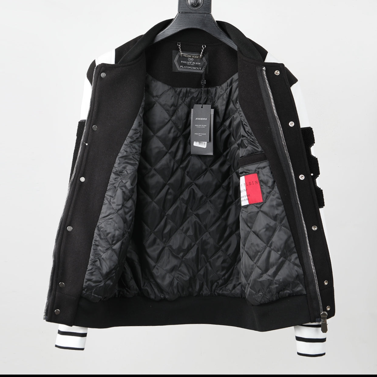 New-PP Leather Baseball Jacket